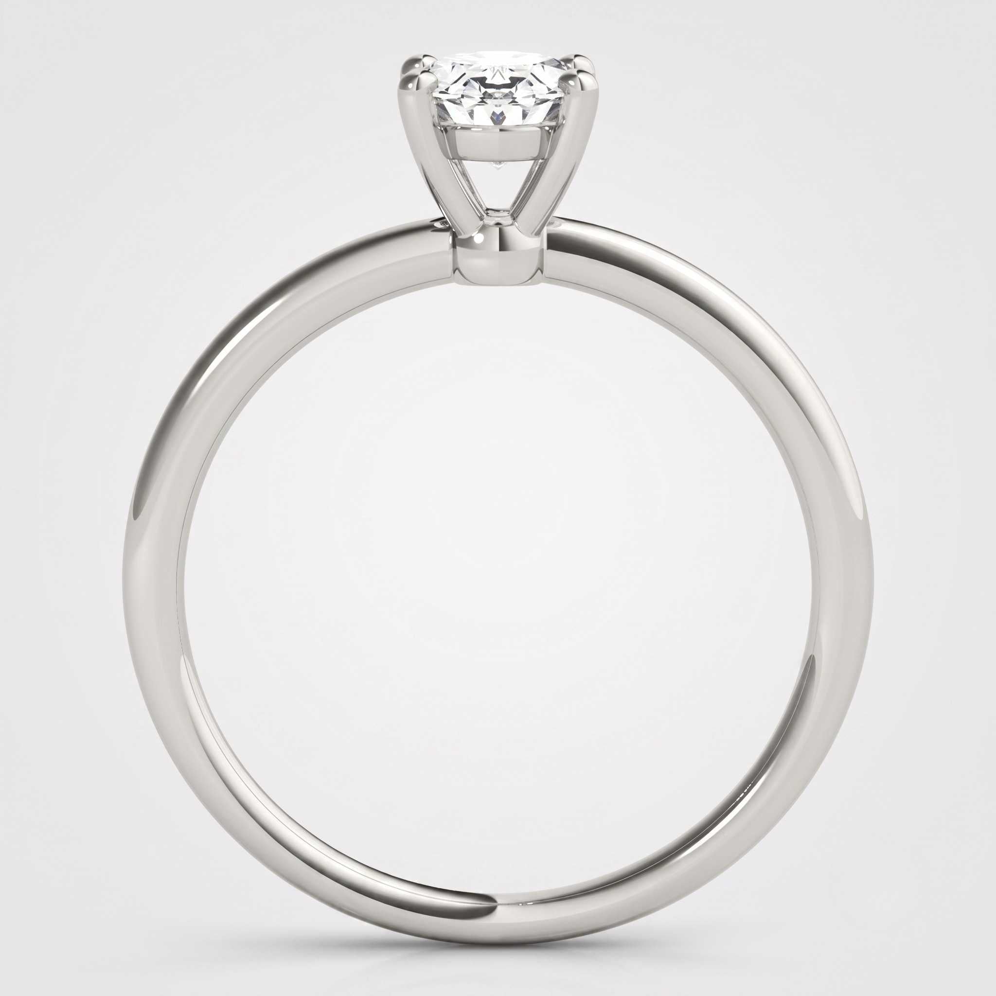 White gold oval diamond ring side view gift for her