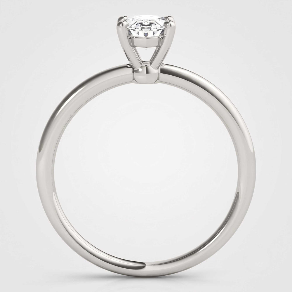 White gold oval diamond ring side view gift for her