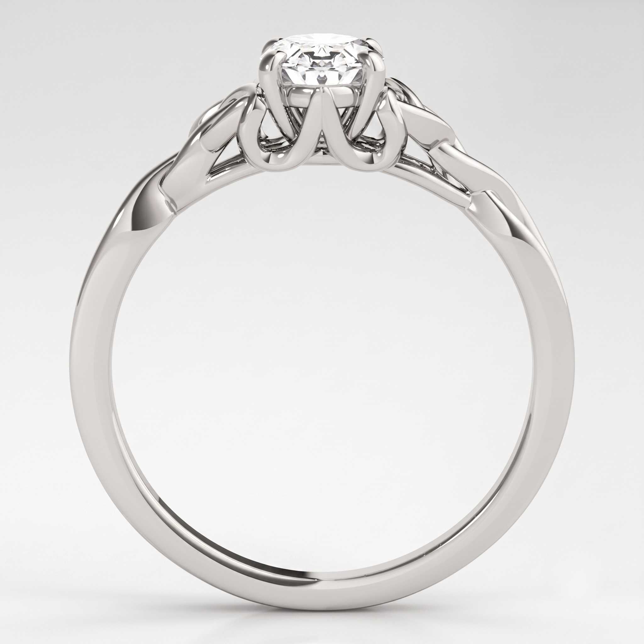 White gold oval solitaire ring proposal gift for her