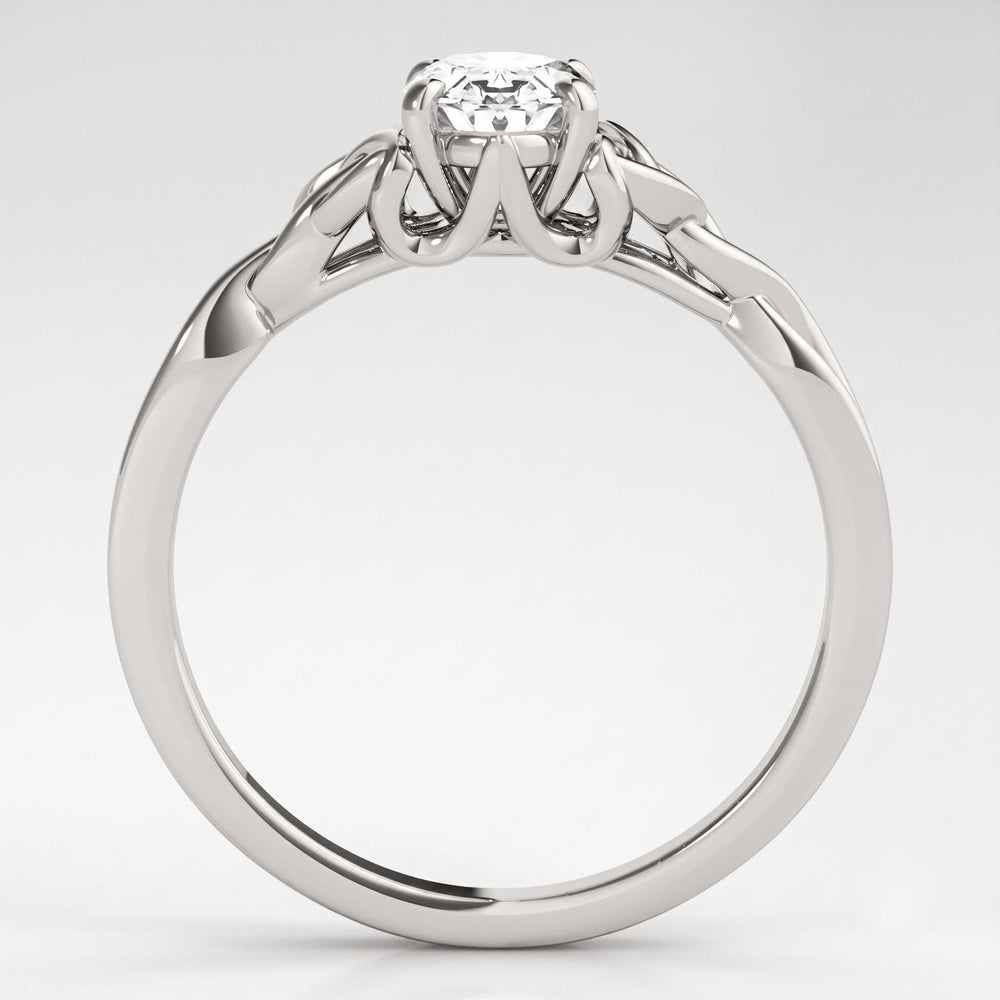 White gold oval solitaire ring proposal gift for her