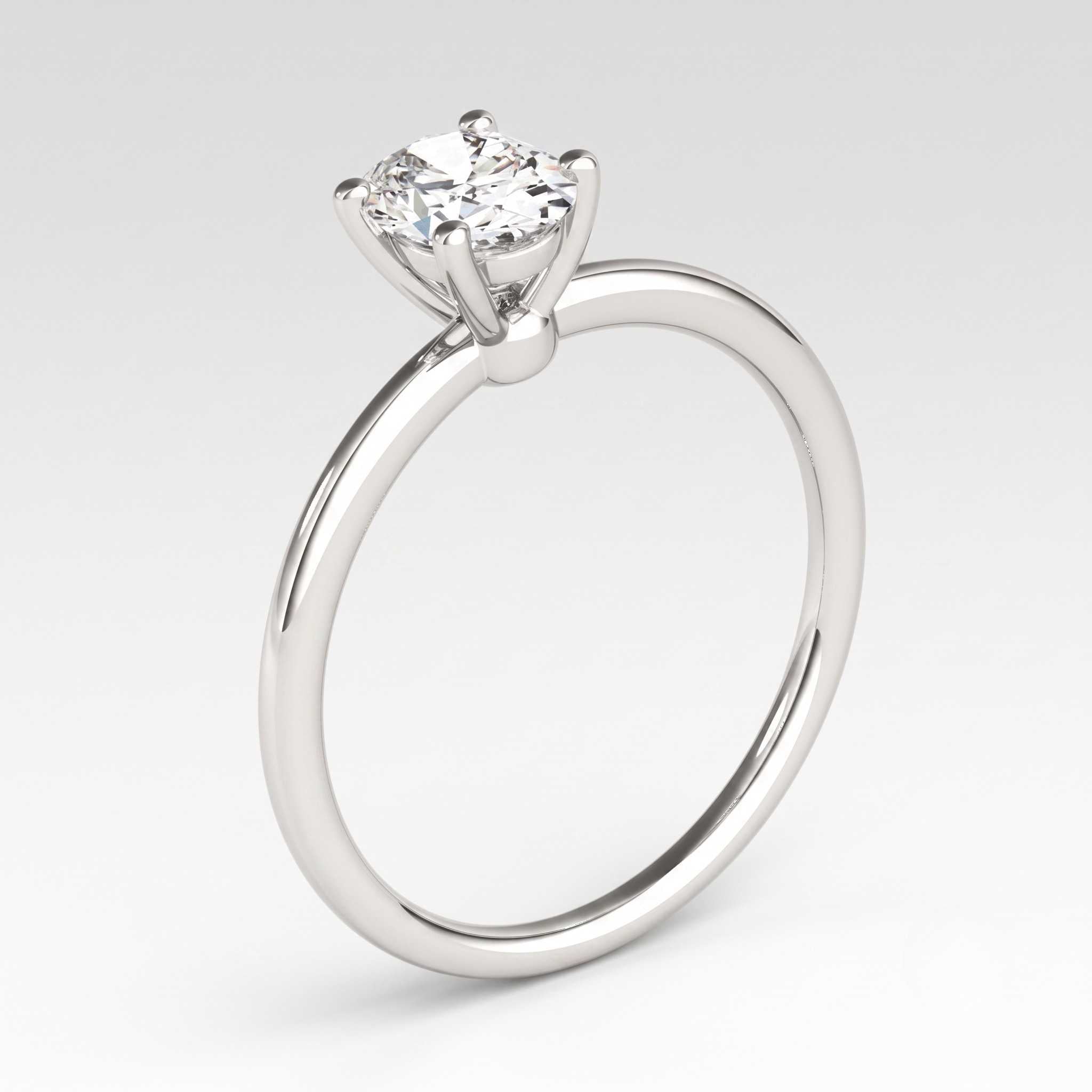 White gold oval solitaire ring wedding gift for bride