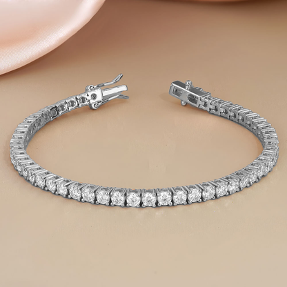 Platinum Lab Grown Diamond Tennis Bracelet For Women 7" - 7.49" Inch