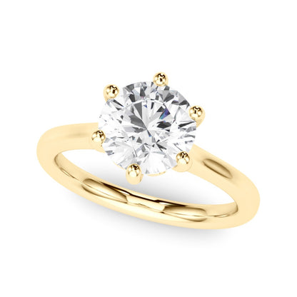 IGI Lab-Grown Solitaire Engagement Ring, Six Claw Set Round Cut Diamond Ring, D Color VVS Clarity