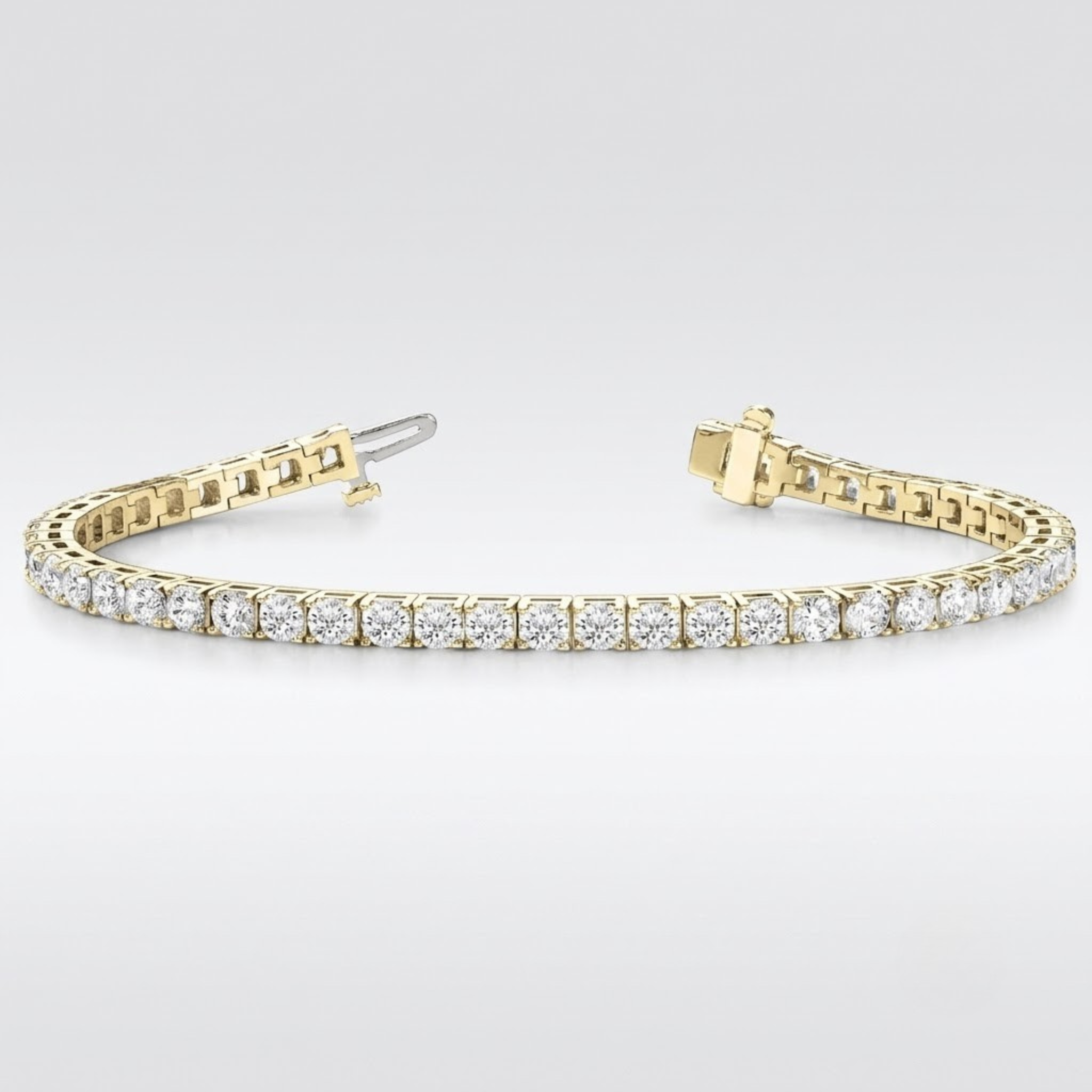 Yellow gold diamond tennis bracelet Christmas gift for her