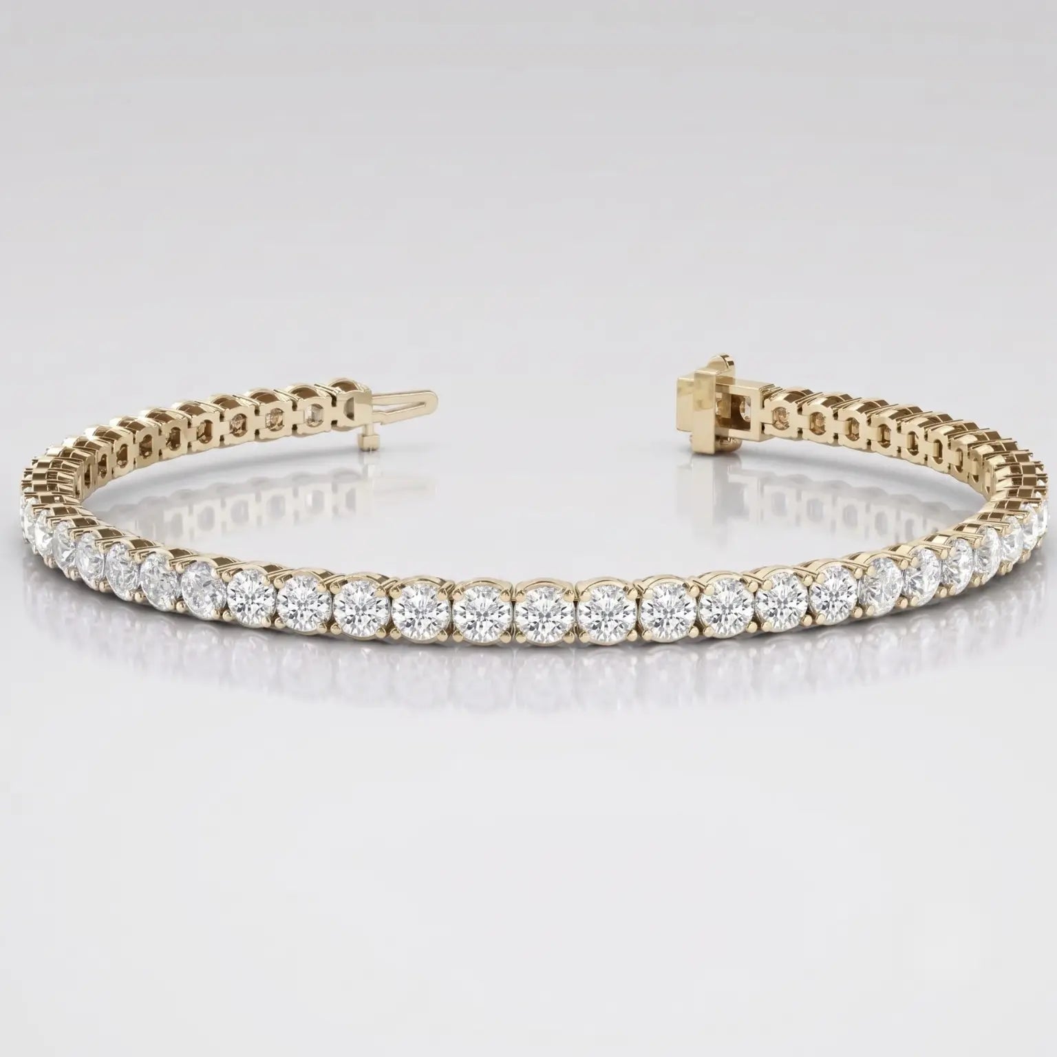 Yellow gold diamond tennis bracelet Christmas gift for her