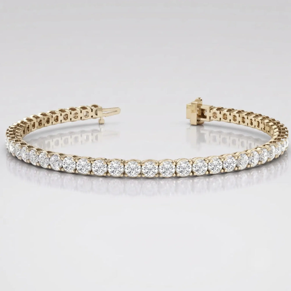 Yellow gold diamond tennis bracelet Christmas gift for her