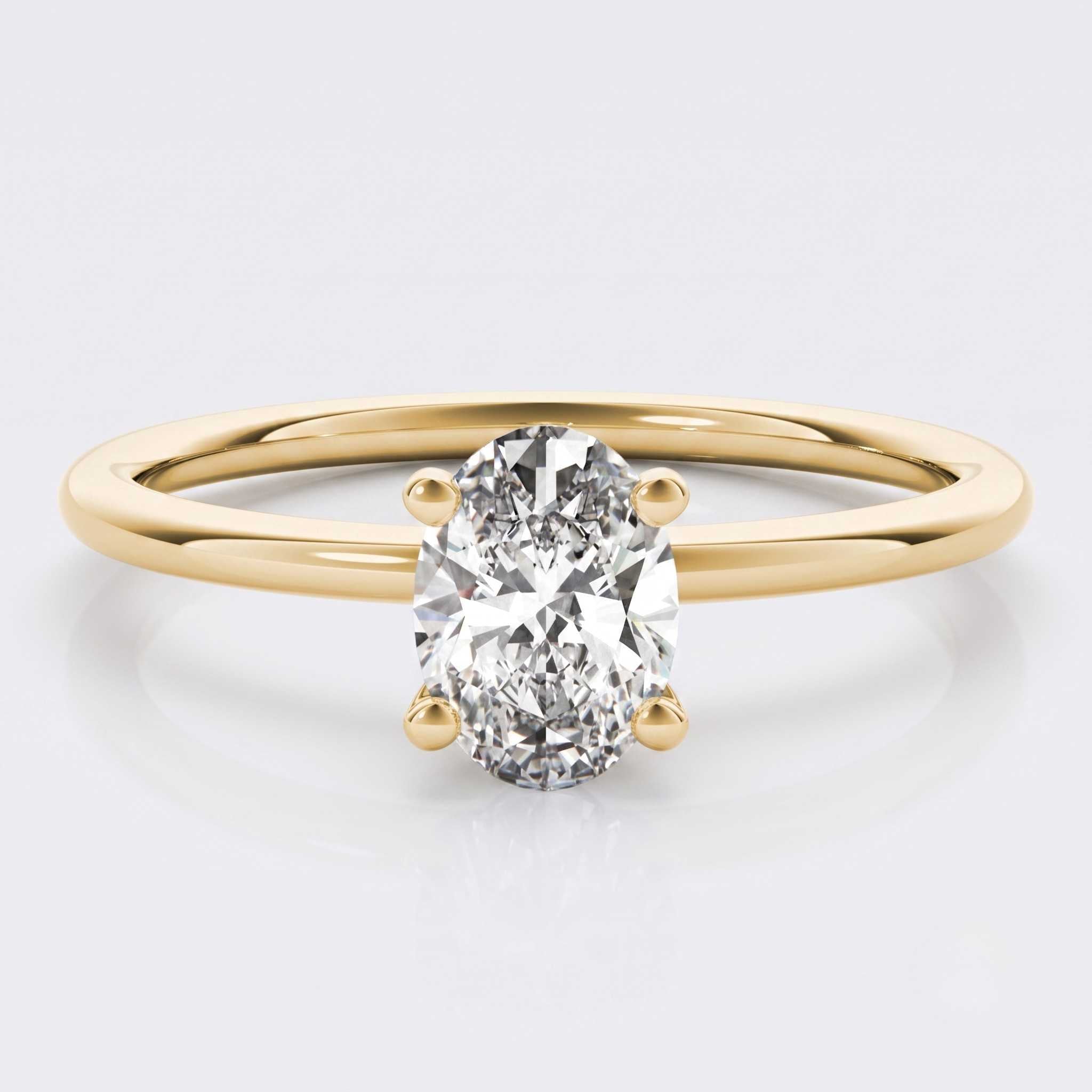 Yellow gold oval diamond engagement ring gift for her