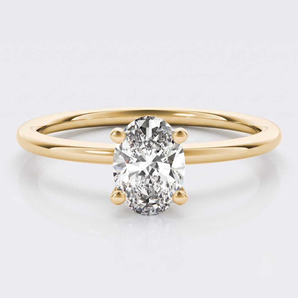 Yellow gold oval diamond engagement ring gift for her