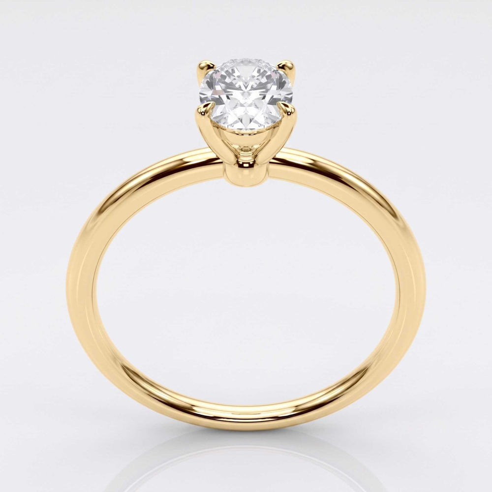 Yellow gold oval solitaire ring birthday gift for her