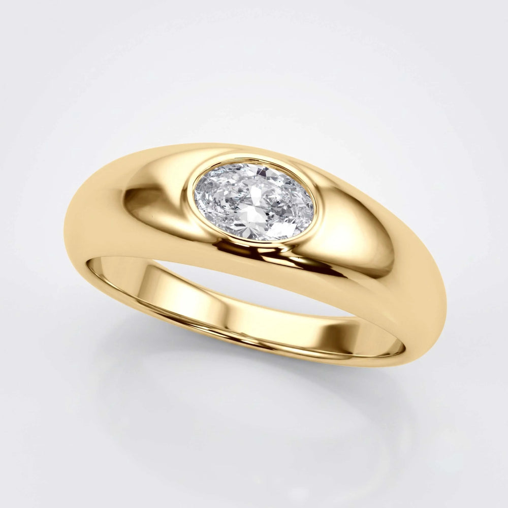 Yellow gold oval solitaire ring wedding gift for herYellow gold oval solitaire ring wedding gift for her