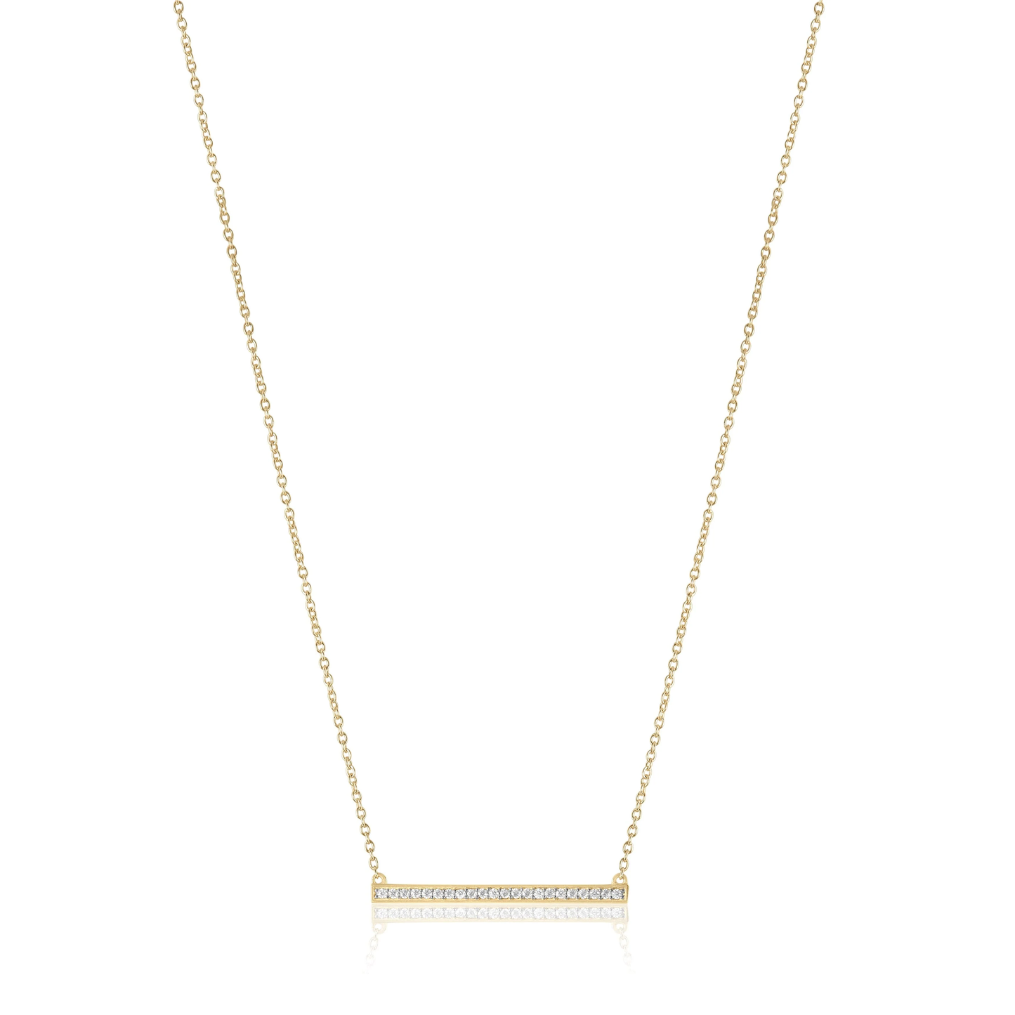 0.20ct Gold Diamond Bar Necklace Gift for Her