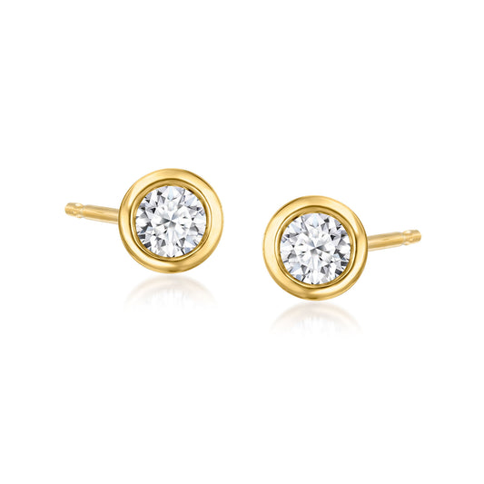 Lab Diamond Studs Earrings Yellow Gold