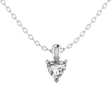 Natural Heart Cut Diamond Claw Set Solitaire Pendant in Gold